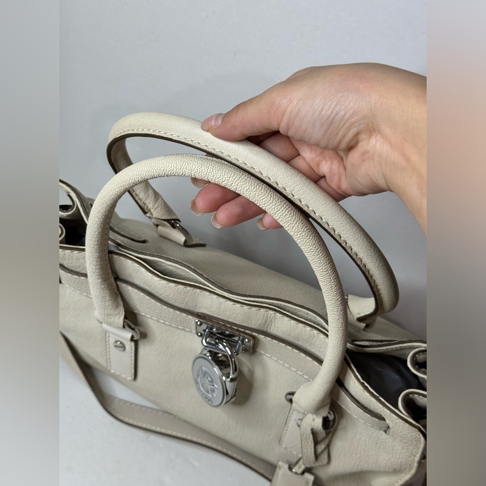 Michael Kors Hamilton Satchel Shoulder Bag Ivory - Picture 8 of 14